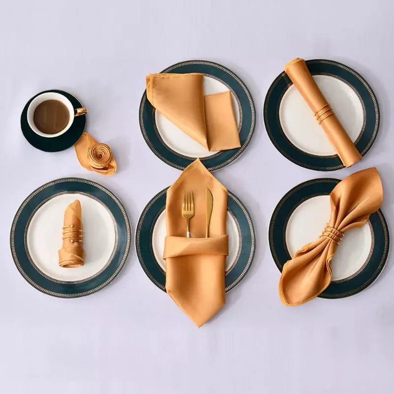 Conjunto de 12 Guardanapos de Tecido para Mesa Posta em Cetim
