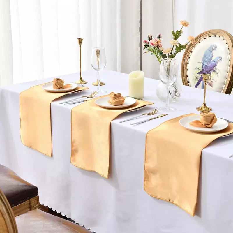 Conjunto de 12 Guardanapos de Tecido para Mesa Posta em Cetim
