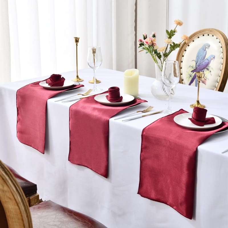 Conjunto de 12 Guardanapos de Tecido para Mesa Posta em Cetim