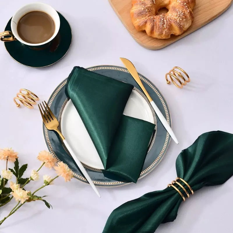Conjunto de 12 Guardanapos de Tecido para Mesa Posta em Cetim
