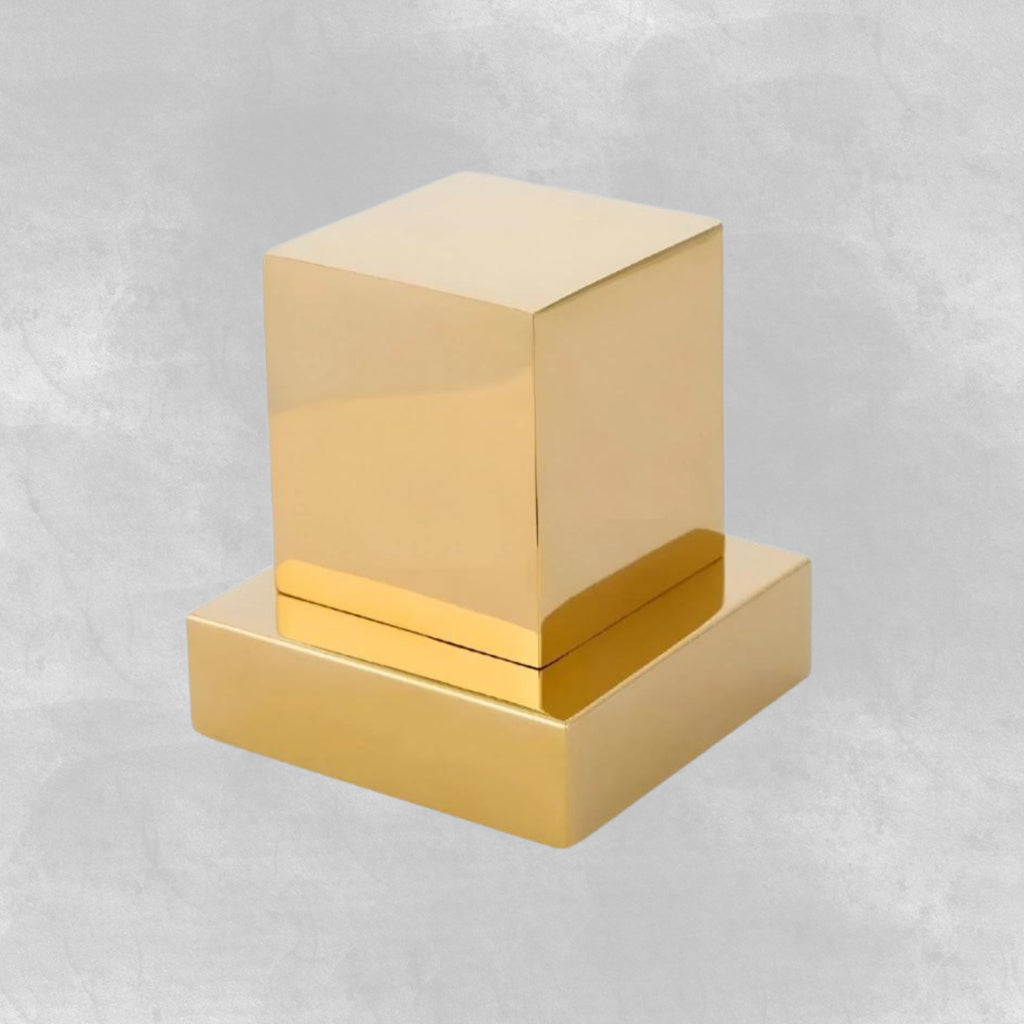 Conjunto de 2 Acabamentos Quadrados em Metal para Registro de Pressão - Acabamento Dourado