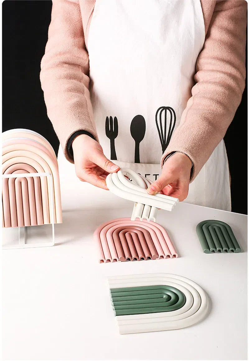 Conjunto de 2 Porta Copos de Silicone Estilo Nórdico Colorido