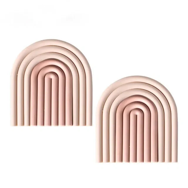 Conjunto de 2 Porta Copos de Silicone Estilo Nórdico Colorido