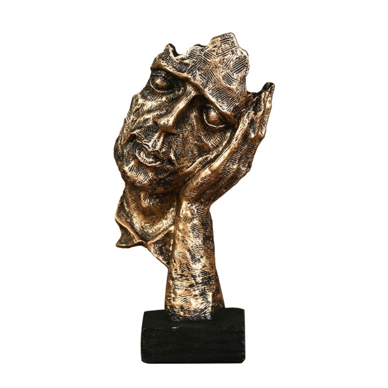 Conjunto de 3 Estatuetas Decorativas com Faces Abstratas