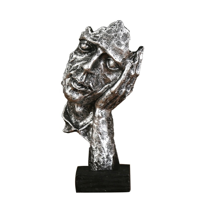 Conjunto de 3 Estatuetas Decorativas com Faces Abstratas