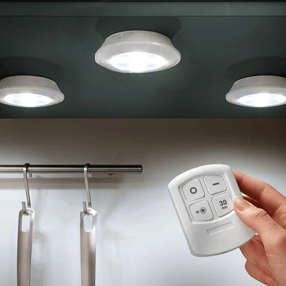 Conjunto de 3 Luminárias LED Sem Fio com Controle Remoto para Iluminação Prática