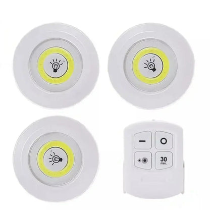 Conjunto de 3 Luminárias LED Sem Fio com Controle Remoto para Iluminação Prática