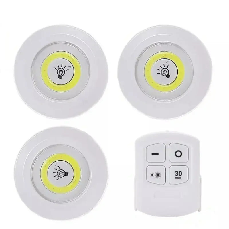 Conjunto de 3 Luminárias LED Sem Fio com Controle Remoto para Iluminação Prática