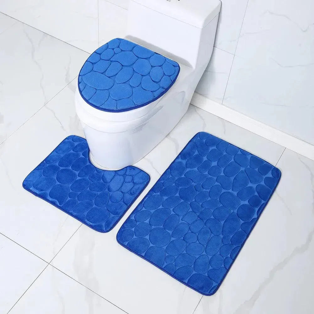 Conjunto de 3 Tapetes Antiderrapantes e Absorventes para Banheiro