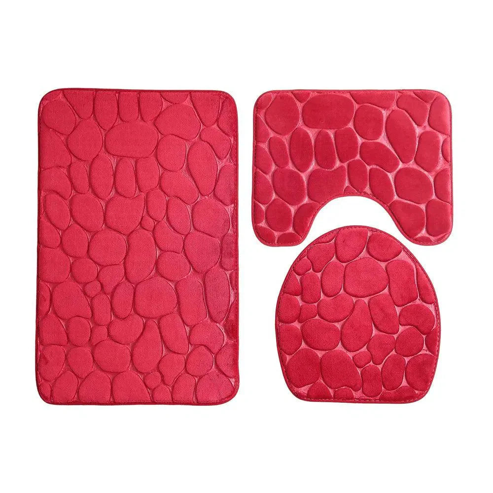 Conjunto de 3 Tapetes Antiderrapantes e Absorventes para Banheiro