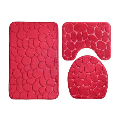 Conjunto de 3 Tapetes Antiderrapantes e Absorventes para Banheiro