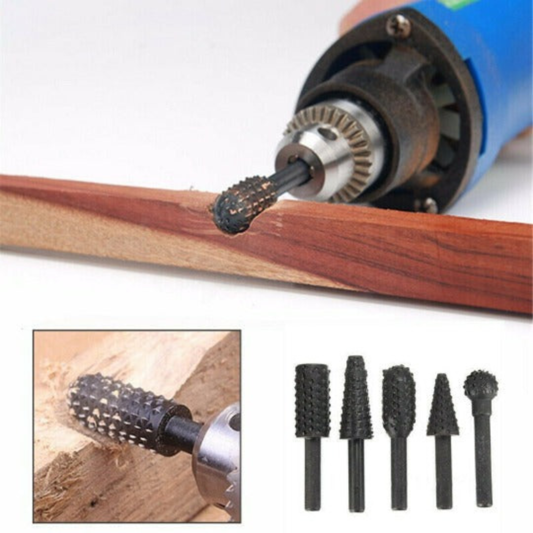 Conjunto de 5 Brocas Rotativas para Perfuração e Acabamento