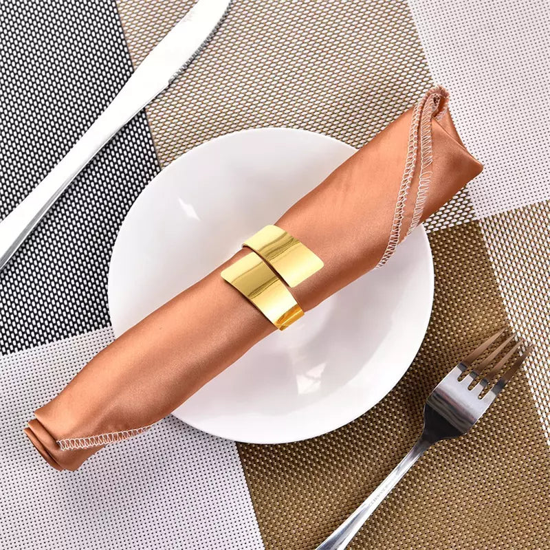 Conjunto de 6 Anéis de Guardanapos de Tecido Espiral - Decoração de Mesa Elegante
