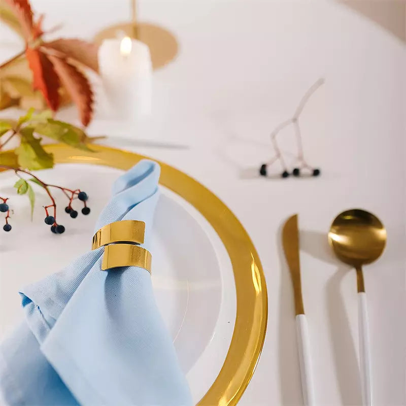 Conjunto de 6 Anéis de Guardanapos de Tecido Espiral - Decoração de Mesa Elegante