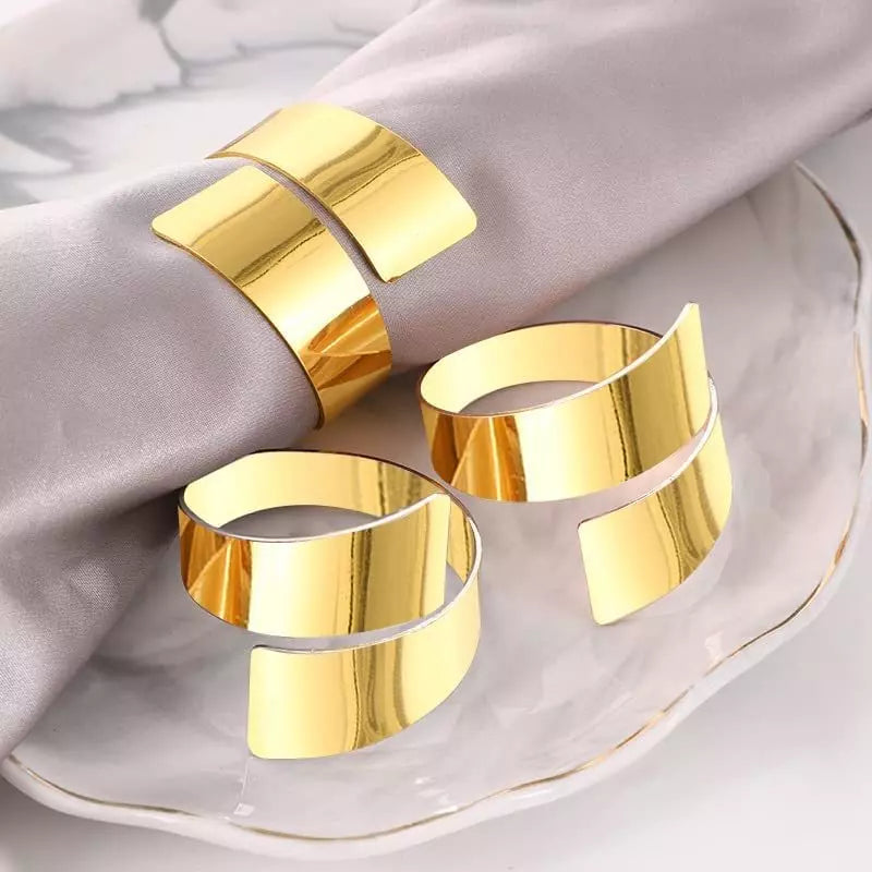 Conjunto de 6 Anéis de Guardanapos de Tecido Espiral - Decoração de Mesa Elegante