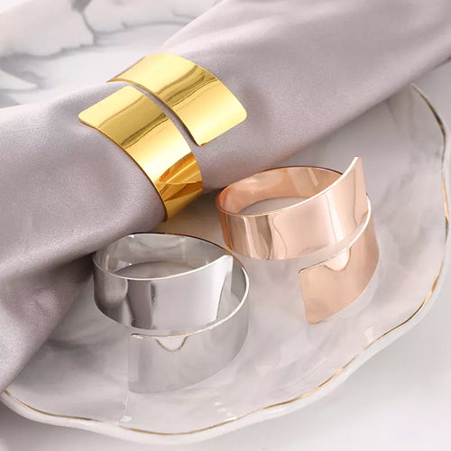 Conjunto de 6 Anéis de Guardanapos de Tecido Espiral - Decoração de Mesa Elegante