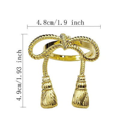 Conjunto de 6 Anéis para Guardanapo em Formato de Laço
