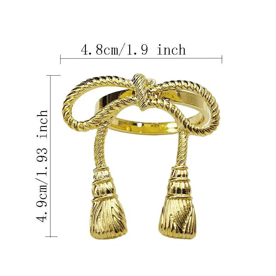 Conjunto de 6 Anéis para Guardanapo em Formato de Laço