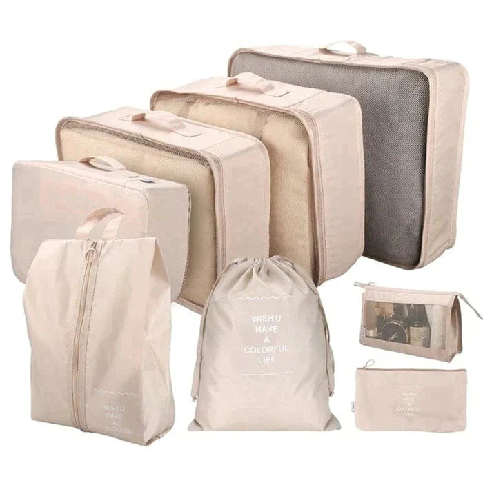 Conjunto de 8 Bolsas Organizadoras Impermeáveis para Viagem