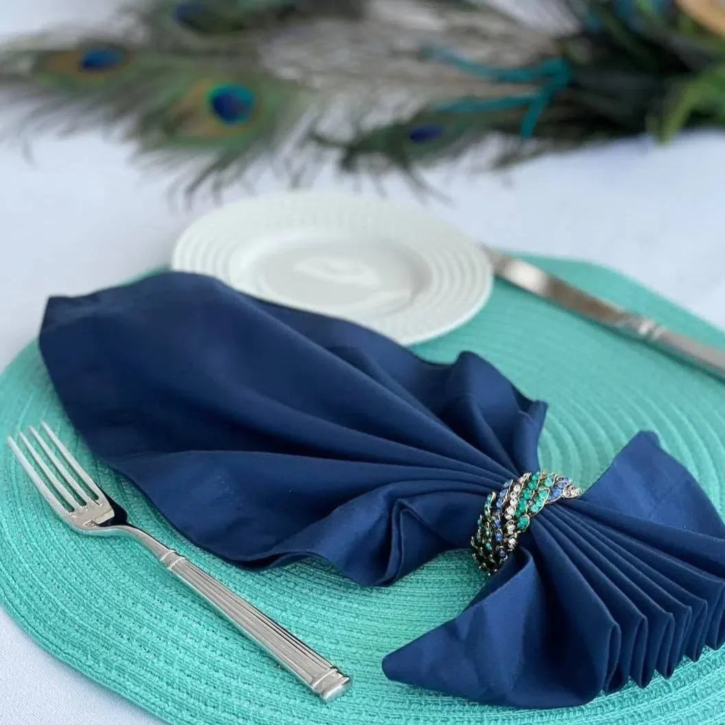 Conjunto de Anéis para Guardanapo com Strass - 10 Peças Decorativas