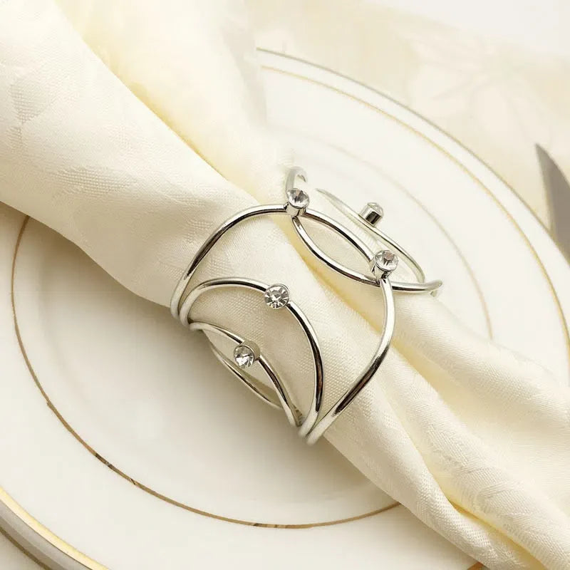 Conjunto de Anéis para Guardanapo em Aço Inoxidável - 6 Peças