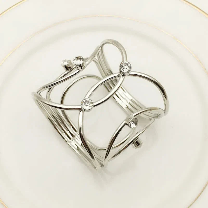 Conjunto de Anéis para Guardanapo em Aço Inoxidável - 6 Peças