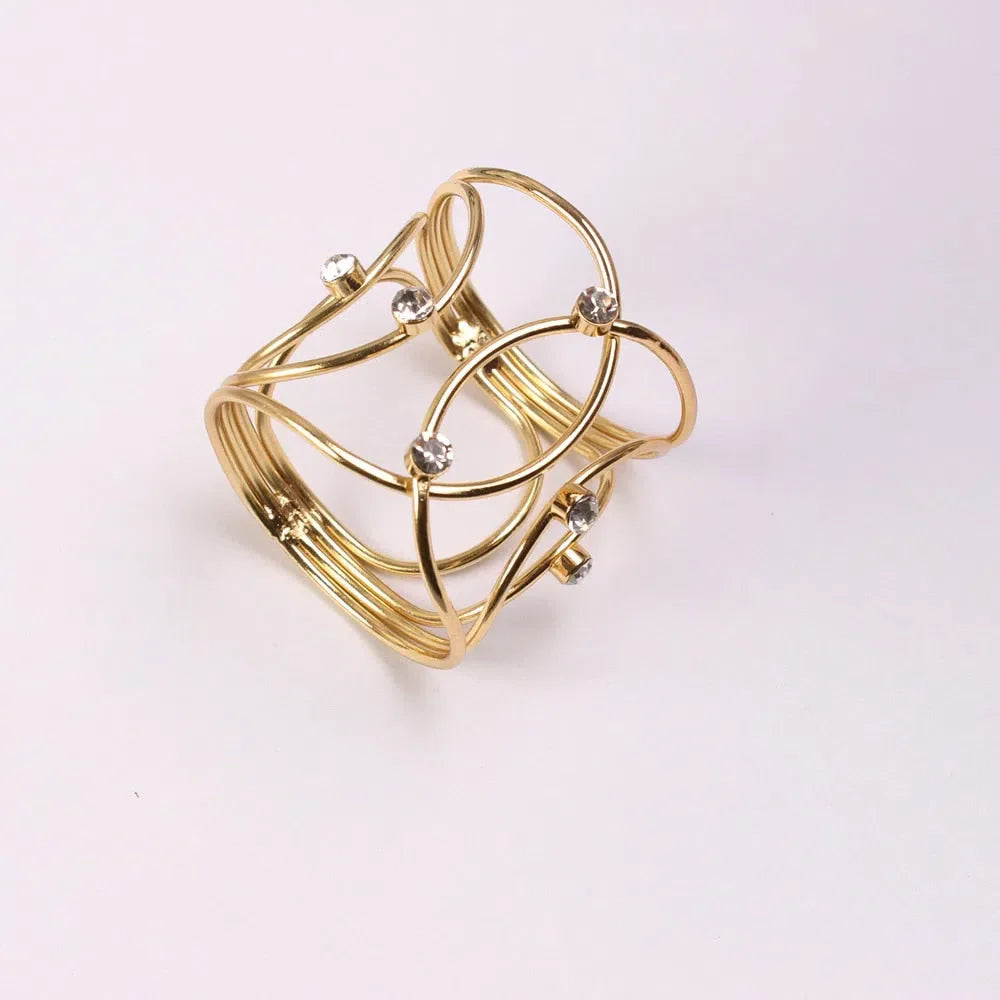 Conjunto de Anéis para Guardanapo em Aço Inoxidável - 6 Peças