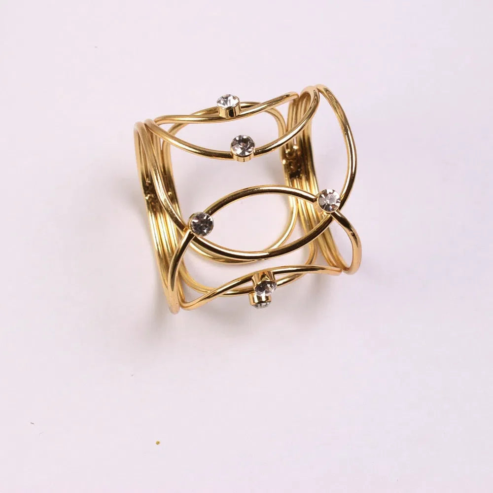 Conjunto de Anéis para Guardanapo em Aço Inoxidável - 6 Peças