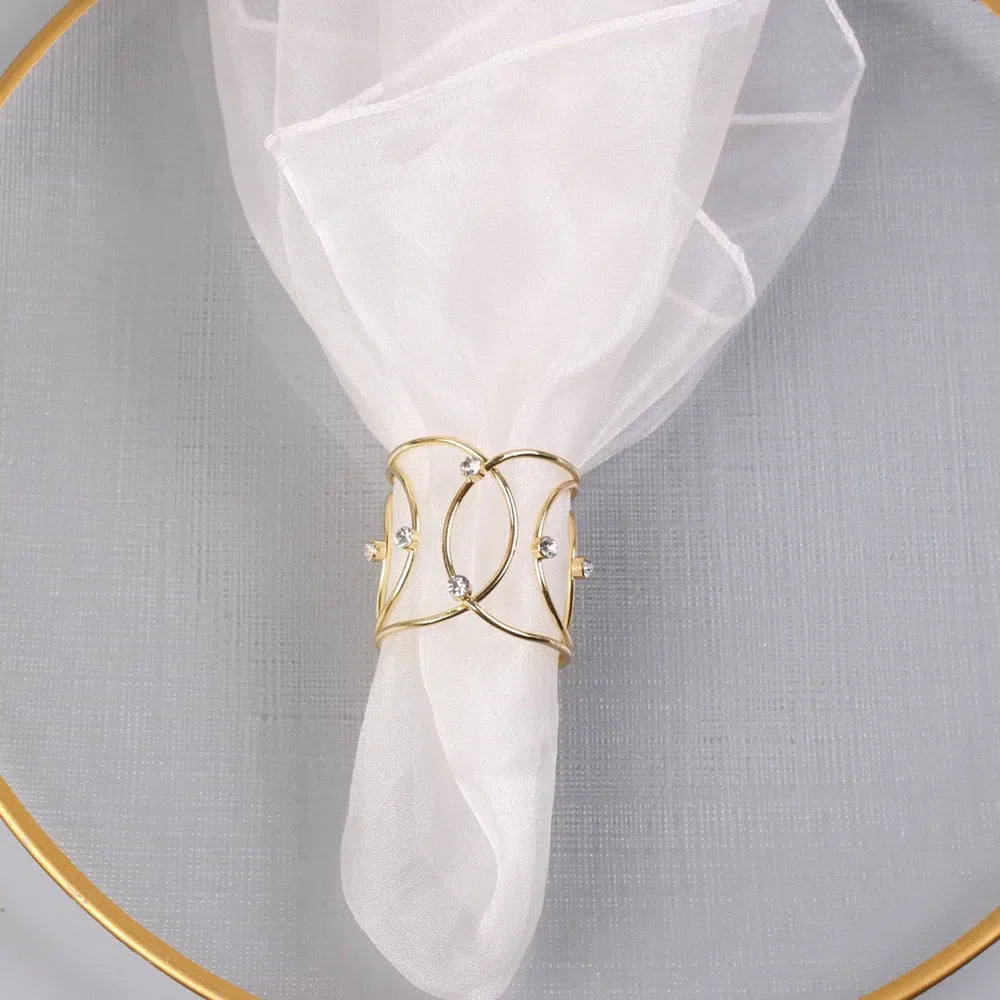 Conjunto de Anéis para Guardanapo em Aço Inoxidável - 6 Peças