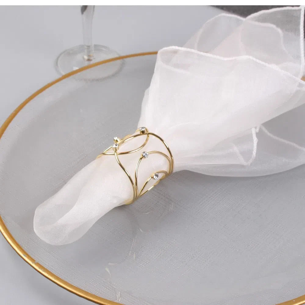 Conjunto de Anéis para Guardanapo em Aço Inoxidável - 6 Peças