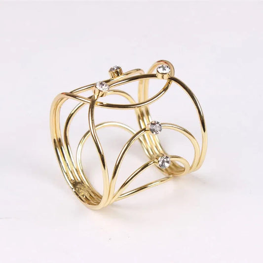 Conjunto de Anéis para Guardanapo em Aço Inoxidável - 6 Peças