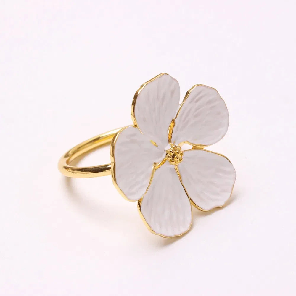Conjunto de Anéis para Guardanapo em Formato de Flor - 6 Peças
