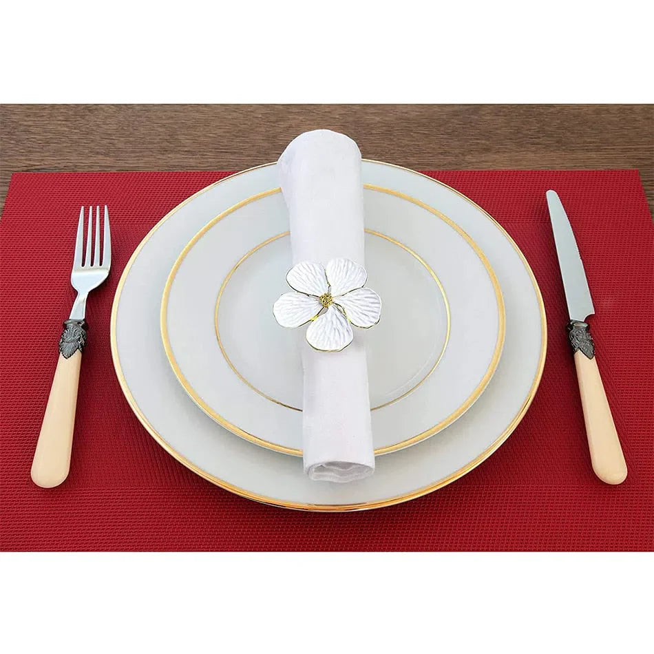 Conjunto de Anéis para Guardanapo em Formato de Flor - 6 Peças