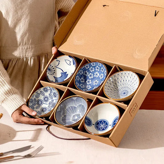 Conjunto de Bowls de Cerâmica Japonesa - Design Elegante e Funcional