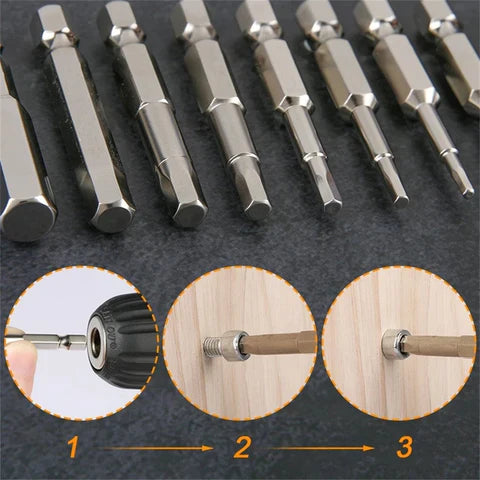 Conjunto de Brocas Hexagonais Magnéticas 7 Peças - Ferramentas de Perfuração