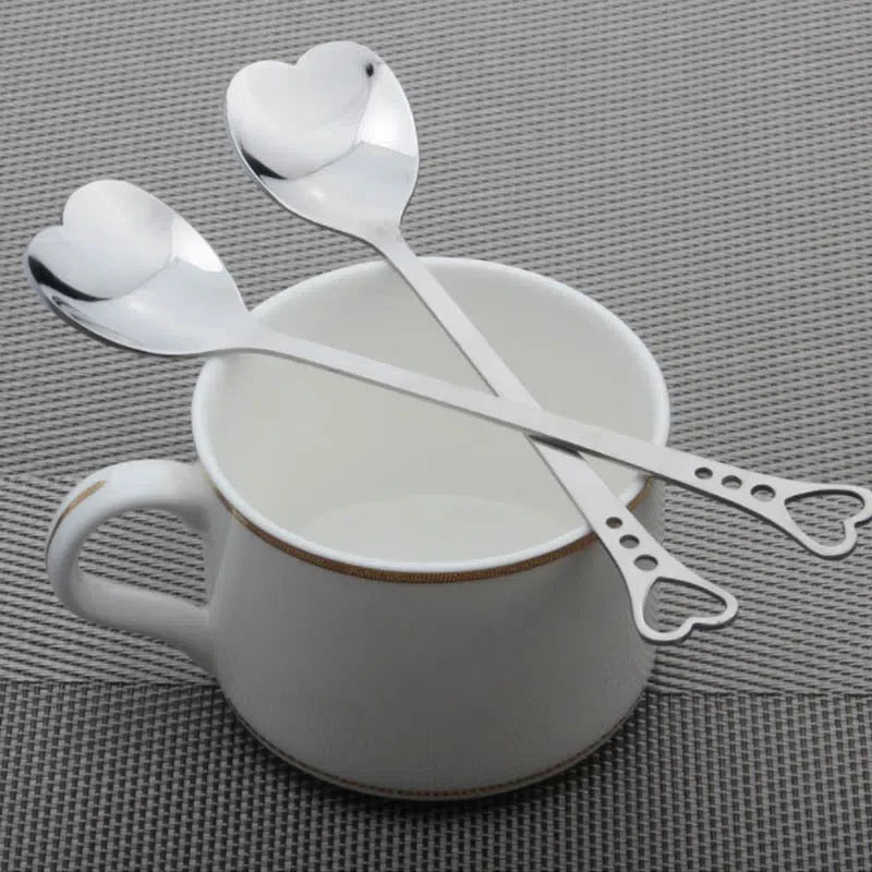 Conjunto de Colheres de Café em Formato de Coração - 10 Peças