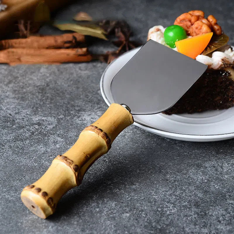 Conjunto de Cortadores de Queijo em Aço Inox com Cabo de Bambu - 4 Peças