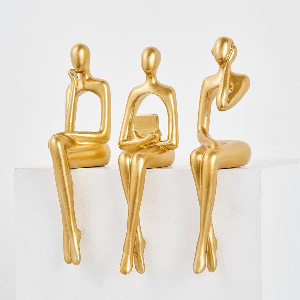 Conjunto de Decoração Abstrata com 3 Peças para Ambientes Modernos