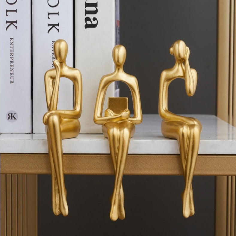 Conjunto de Decoração Abstrata com 3 Peças para Ambientes Modernos