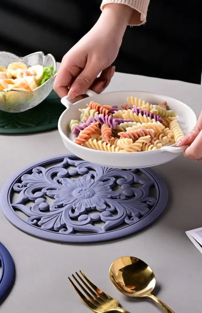 Conjunto de Descanso de Mesa em Silicone - 3 Peças para Cozinha e Mesa de Jantar