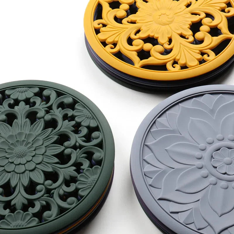 Conjunto de Descanso de Mesa em Silicone - 3 Peças para Cozinha e Mesa de Jantar