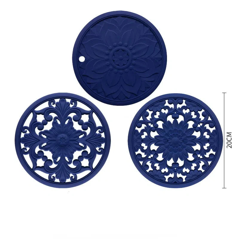 Conjunto de Descanso de Mesa em Silicone - 3 Peças para Cozinha e Mesa de Jantar