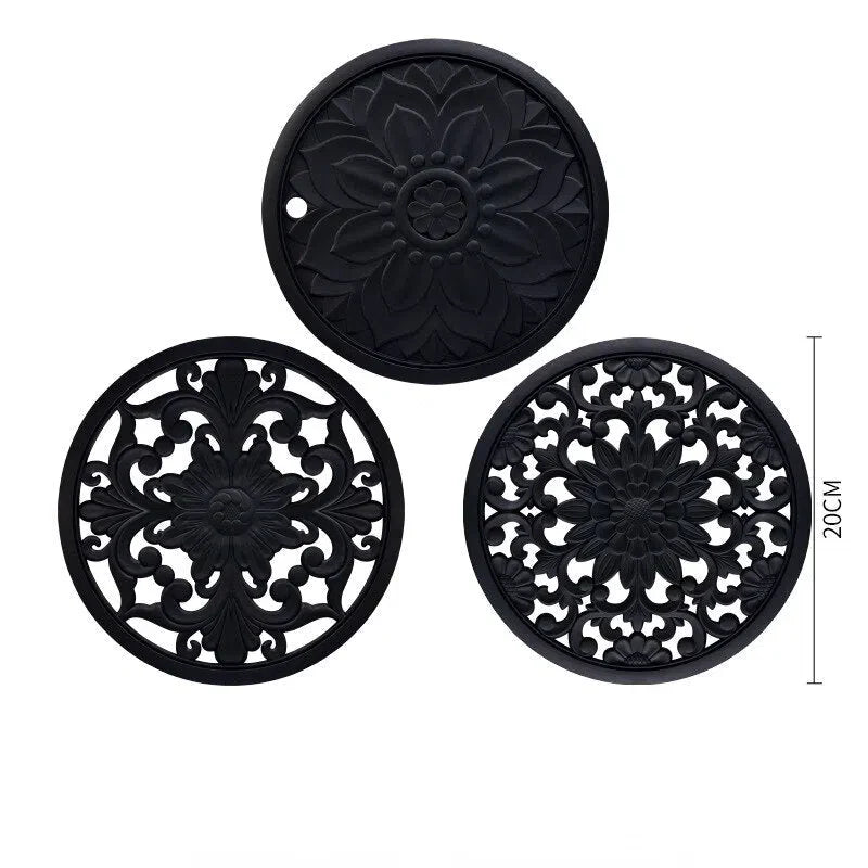 Conjunto de Descanso de Mesa em Silicone - 3 Peças para Cozinha e Mesa de Jantar