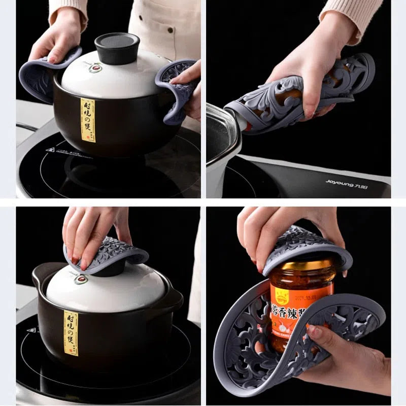 Conjunto de Descanso de Mesa em Silicone - 3 Peças para Cozinha e Mesa de Jantar