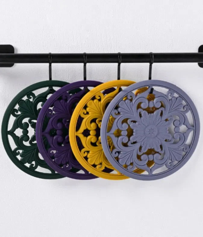 Conjunto de Descanso de Mesa em Silicone - 3 Peças para Cozinha e Mesa de Jantar