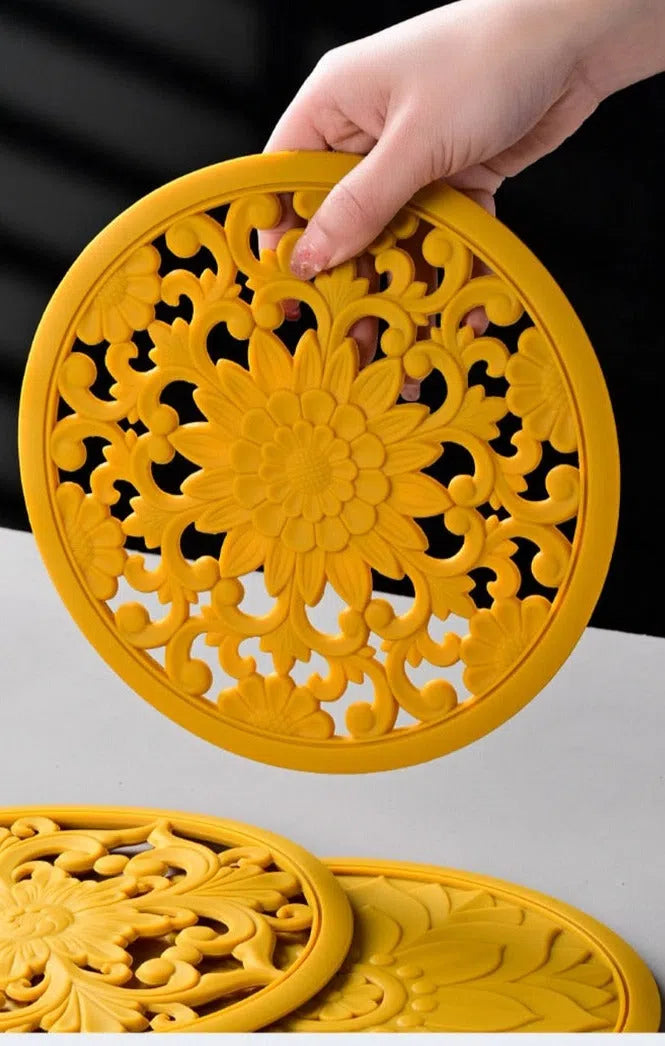 Conjunto de Descanso de Mesa em Silicone - 3 Peças para Cozinha e Mesa de Jantar