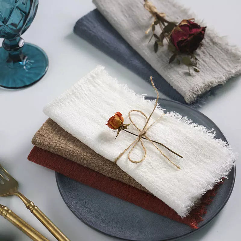 Conjunto de Guardanapos de Tecido para Mesa Posta Rústica - 20 Peças