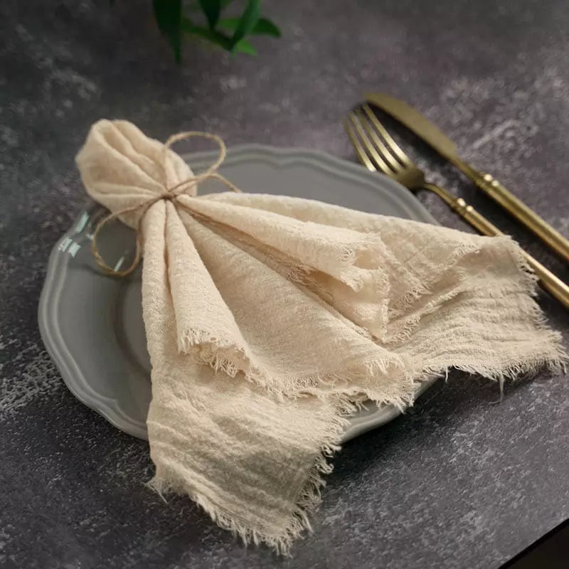 Conjunto de Guardanapos de Tecido para Mesa Posta Rústica - 20 Peças