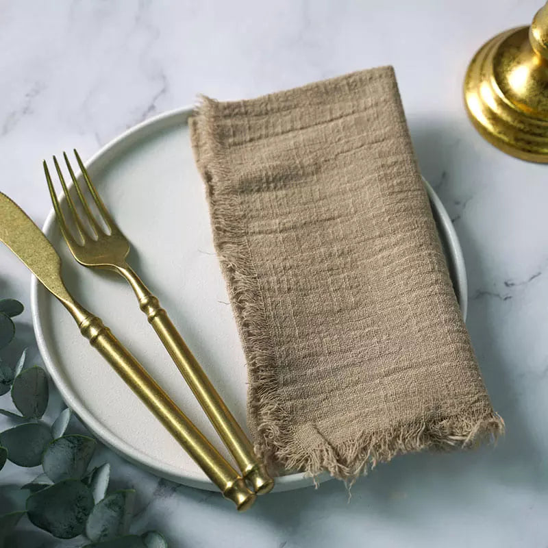Conjunto de Guardanapos de Tecido para Mesa Posta Rústica - 20 Peças