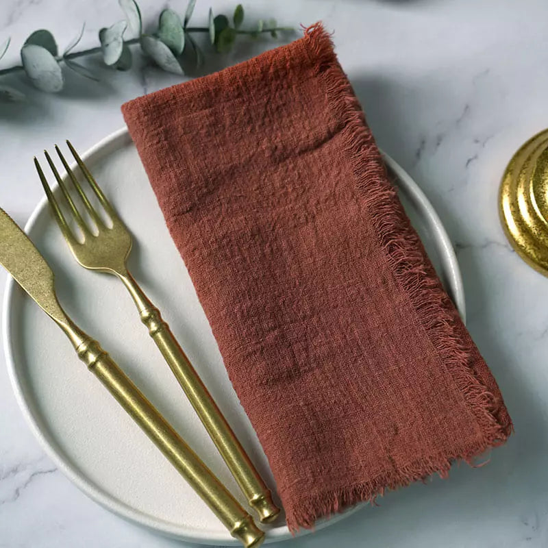 Conjunto de Guardanapos de Tecido para Mesa Posta Rústica - 20 Peças